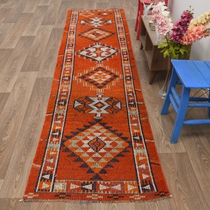 3x13 Runner rug,3x13 Turkish rug,Hallway rug,3x13 Entry rug,Kitchen rug,Oushak runner rug,Corridoor rug,Vintage runner rug,Wool rug,B-2534