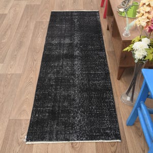 2x6 Entry Rug,2x6 Oushak Rug,2x6 Vintage Rug,Living Room Rug,Turkish Vintage Rug,Anatolian Rug,Runner Rug,Black Runner Rug,Handmade,B-3530