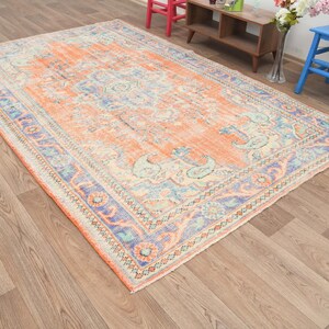 6x10 Rug,6x10 Turkish rug,6x10 Oushak rug,6x10 Vintage rug,Wool rug,Neutral rug,Anatolian rug,Turkish area rug,Oushak area rug,S-782