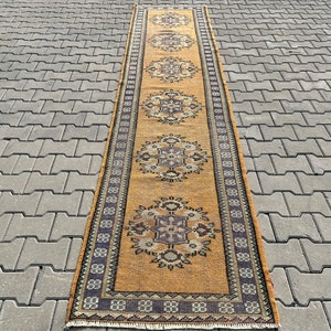 Runner rug,Turkish runner rug,Oushak runner rug,Vintage wool rug,Home decor,Anatolian rug,Entryway rug,Oushak wool rug,B-909