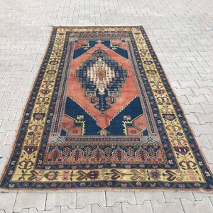 5x10 Turkish rug,Vitage wool rug,5x10 Vintage rug,5x10 Handmade rug,5x10 Bohemian rug,Bedroom rug,Area rug,Gift rug,Oushak vintage rug,A-421