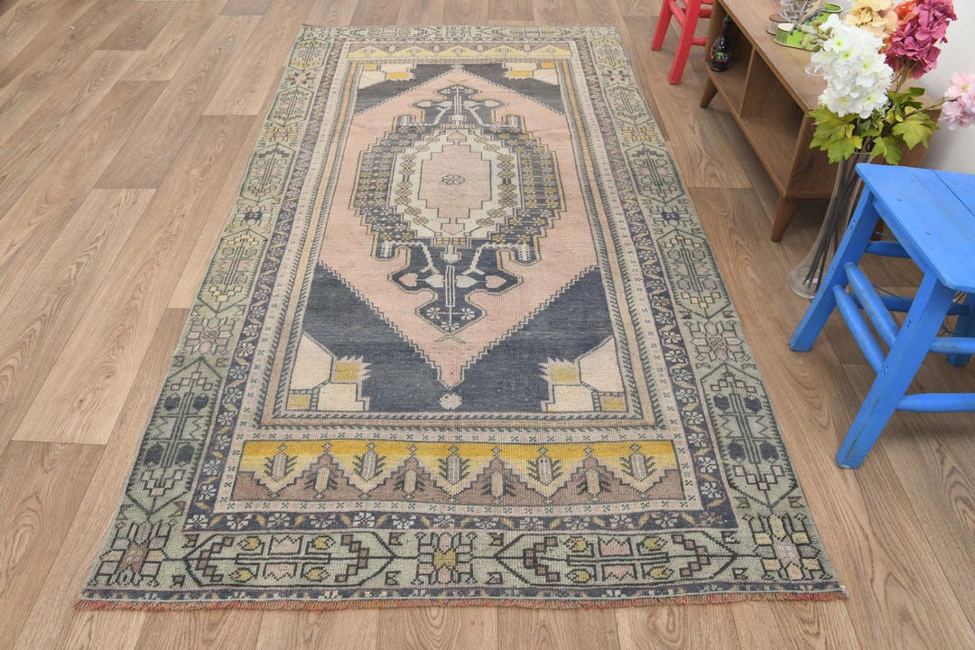 4x9 Rug,4x9 Area Rug,4x9 Vintage Rug,4x9 Turkish Rug,handmade Rug,wool ...