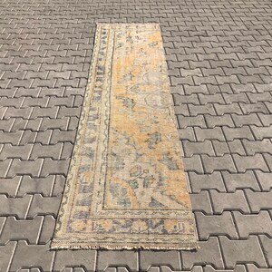 2x9 Rug,2x9 Turkish rug,2x9 Oushak rug,Gift rug,Handwoven rug,Home decor rug,Dizayn rug,Decor rug,Kitchen rug,Hallway rug,Floral rug,B-462