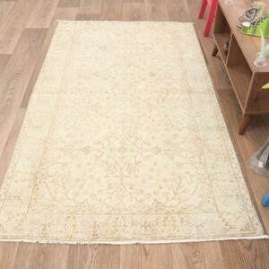 4x7 Soft Rug,4x7 Handmade Rug,4x7 Vintage Rug,4x7 Oushak Rug,4x7 Turkish Rug,Anatolian Rug,Faded Area Rug,Dorm Rug,Living Room Rug,S-2763