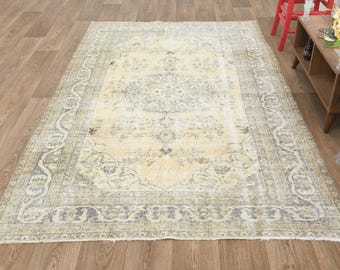 Alfombra, Alfombra turca, Alfombra de lana, Alfombra hecha a mano, Alfombra bohemia, Alfombra de salón, Alfombra Oushak, Alfombra personalizada, Alfombra vintage, Alfombra de dormitorio, Alfombra de 15x23 cm, Alfombras, S-2472