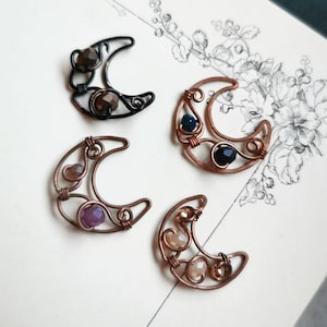 MOONS wire wrapped with faceted glass beads