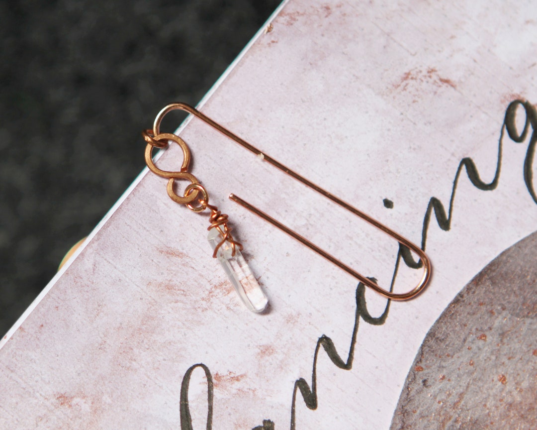 PAPERCLIP With Clear Quartz Point and Handcrafted Infinity Sign in ...