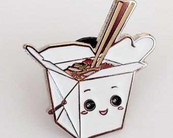 Take Out Enamel Pin