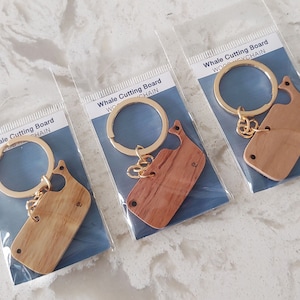Whale Wood Keychain