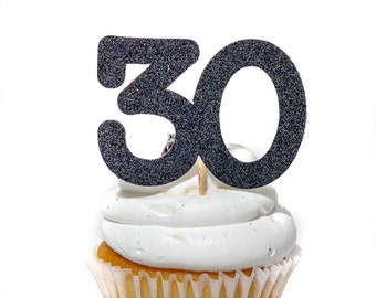 30th Cupcake Topper, Cupcake Topper, Birthday Cupcake Topper, Cupcake Topper, Glitter Cupcake Topper