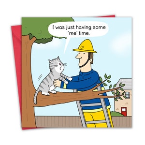 Divertente biglietto di auguri di compleanno con gatto - Biglietto vuoto all'interno per uomini o donne - Divertente biglietto di auguri di buon compleanno per mamma e papà - Biglietto di auguri di anniversario per marito e moglie