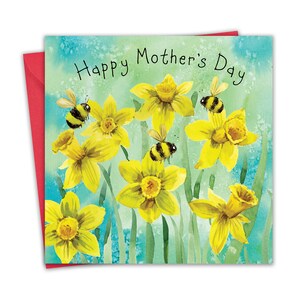 Muttertagskarte für Mutter - Narzissen - Happy Mothers Day Card von Sohn oder Tochter - Muttersonntagskarten - süße Mummy Mothersday Card