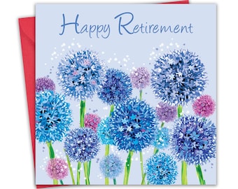 Retirement Card - Alliums Floral - On Your Happy Retirement Card for Women