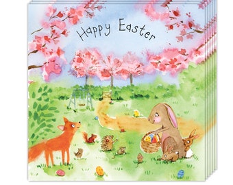 Pack of 12 Easter Cards - Easter Bunny Design - Cute Easter Cards Multipack - 12 Pack of Easter Cards - Happy Easter Cards