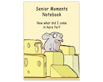 Funny Notebook A5 with Forgetful Mouse Design - Lined Notebook - Funny A5 Notebook - Funny Work Notebook - Funny To Do List Notepad A5