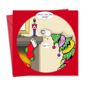 Carte de Noël drôle avec gros sapin de fée - carte de Noël drôle - carte de joyeux Noël - cadeau de Noël drôle - carte de vœux - carte d'humour