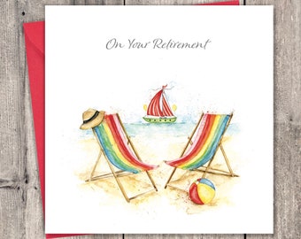Retirement Card Deckchairs - Retirement Card for Men - Retirement Card for Women