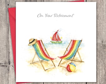 Retirement Card Deckchairs - Retirement Card for Men - Retirement Card for Women