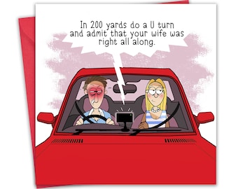 Funny Card - Wife Was Right All Along - Birthday Card for Men or Women - Anniversary - Valentines Day - Humour for Him or Her - Blank Inside