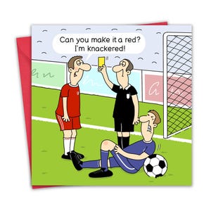 Divertente biglietto di auguri di calcio - Interno vuoto - Divertente biglietto di auguri di compleanno di calcio per uomini - Adolescente Marito Papà Figlio Lui - Festa del papà Anniversario Pensionamento