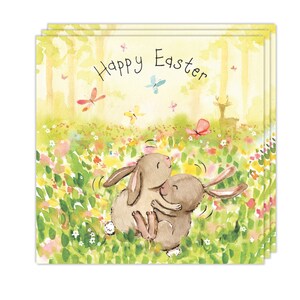 Lot de 3 cartes de Pâques - Motif lapins - Lot de 3 jolies cartes de Pâques - Lot de 3 cartes de Pâques - Cartes Joyeuses Pâques