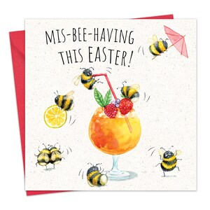 Lustige Osterkarte - Bienen - Frohe Ostern Karten für Mama Papa Nan Grandad - Ostergrüße für Sohn Tochter Enkel Enkelin Freund