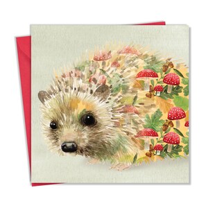 Carte de vœux hérisson - Intérieur vierge pour toute occasion - Carte d’anniversaire animal pour hommes ou femmes - Nature Wildlife Art