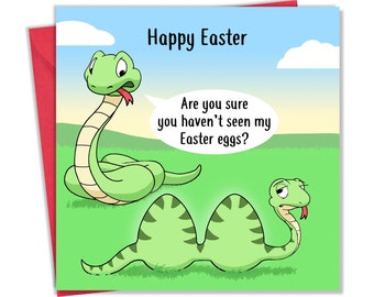 Twizler Funny Easter Cards Snake – Funny Easter Card Maman & Papa – Drôle de carte de Pâques Petite-fille – Funny Easter Card Petit-fils – Cadeaux de Pâques