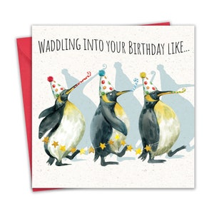 Grappige verjaardagskaart - pinguïns - mannen of vrouwen gelukkige verjaardagskaart voor hem haar - vriendin kaart - mannelijke verjaardagskaart vader moeder man vrouw