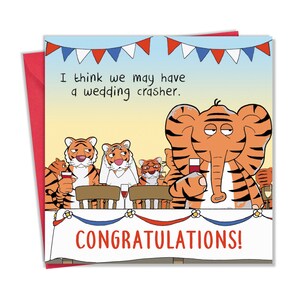 Tarjeta de boda divertida - Wedding Crasher - Tarjetas de boda divertidas para novia y novio - Tarjeta divertida para boda - Tarjeta de boda divertida