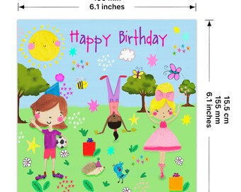 Tarjeta De Cumpleaños Para Niñas - Parque - Tarjeta De Feliz Cumpleaños Para Niños Para Hija Nieta - Tarjeta De Cumpleaños Para Niños Hermana Sobrina - Tarjeta De Niña - España