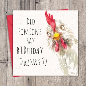 Cartão de aniversário engraçado frango – Cartão de aniversário engraçado para ele - Cartão de aniversário engraçado para ela - Cartão de feliz aniversário engraçado - Cartão de aniversário engraçado
