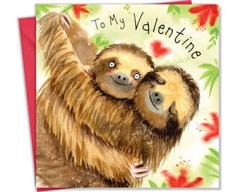 Valentines Card Sloths – Valentines Day Card – Valentines Gift – Valentines Card For Him – Valentines Card For Her – Valentine Card Husband