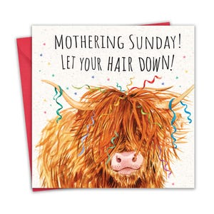 Lustig Muttertag Sonntag Karte - Scottish Highland Kuh - Humor Glückliche Muttertagskarte für Mama Mummy - Schottland