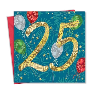 Carte de joyeux 25e anniversaire pour lui et elle - carte de 25 ans - carte d'anniversaire de 25 ans - carte de 25e anniversaire unisexe fils fille ami petit-enfant