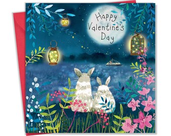 Valentines Card Rabbits – Valentines Day Card –Valentines Gift – Valentines Card For Him –Valentines Card For Her - Valentines Card Husband