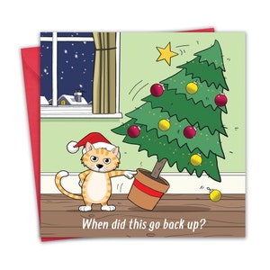 Funny Cat Christmas Card - Merry Christmas Card from the Cat - Xmas - Mens Christmas Him Dad - Womens Christmas Her Mum - Happy Holidays