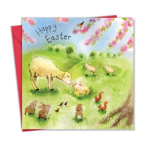 Carte de Pâques Agneaux – Cadeaux de Pâques – Carte de Pâques Maman – Carte de Pâques Petite-fille – Carte de Pâques Petit-fils – Cartes de Pâques Enfants – Carte pour Pâques