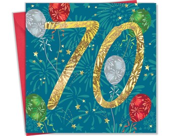 Happy 70th Birthday Card for Him Her - 70 Years Old Card - Age 70 Card - Unisex 70th Birthday Card Friend Milestone  Grandad Nan Mum Dad