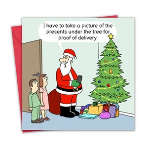 Livraison du père Noël drôle de carte de Noël - carte de joyeux Noël - Noël - Noël pour homme lui papa - Noël pour femme sa maman - Joyeuses fêtes