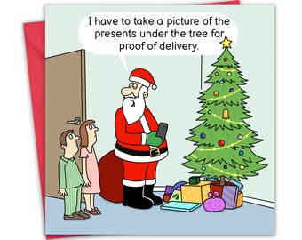 Livraison du père Noël drôle de carte de Noël - carte de joyeux Noël - Noël - Noël pour homme lui papa - Noël pour femme sa maman - Joyeuses fêtes