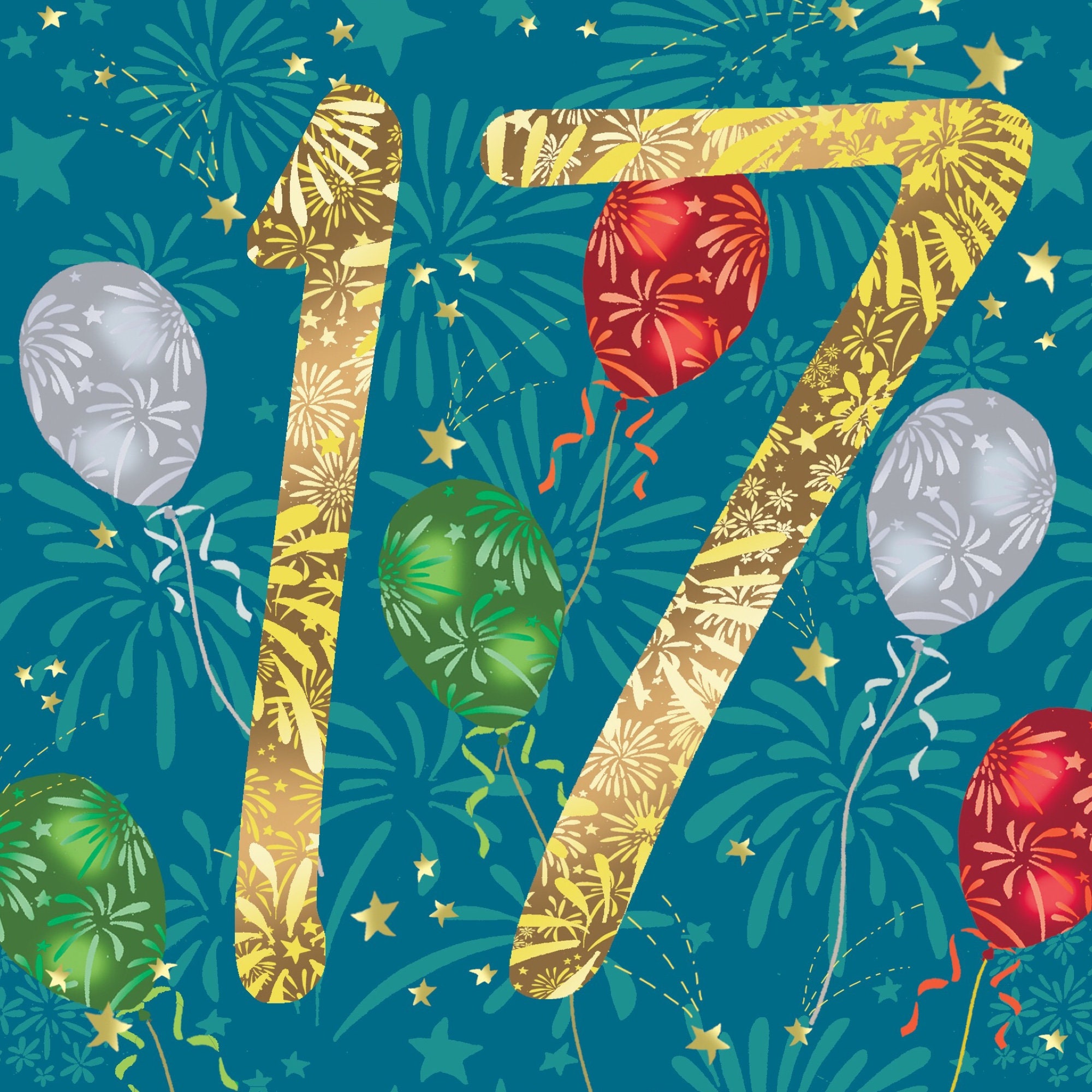 Divertidas Tarjetas De Cumpleaños Número 17 Para Niños Y Niñas, Neón  Brillante, Tarjeta De Feliz Cumpleaños Para Hijo, Hija, Hermano, Hermana,  Nieto, image size:2000x2000