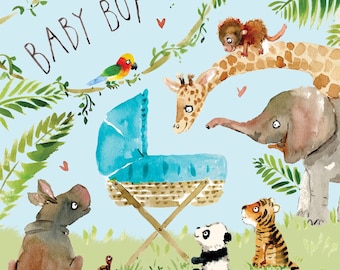 Jonny Javelin Congratulations On A New Baby Grandson Great News Card