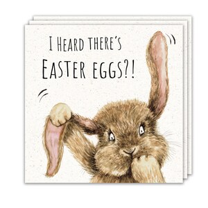 Lot de 3 cartes de Pâques amusantes - motif lapin - emballage multiple de cartes de Pâques humour - lot de 3 cartes de Pâques - cartes Joyeuses Pâques