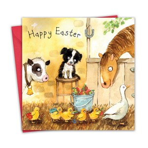 Carte de Pâques - Canetons mignons - Cartes de Joyeuses Pâques pour maman papa nan grand-père - Salutations de Pâques pour fils fille petit-fils petite-fille amie