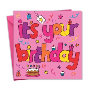 Mädchen Geburtstagskarte mit It's Your Birthday Design - Geburtstagskarte für Mädchen - Geburtstagskarte für Mädchen - Kindergeburtstagskarte für Mädchen