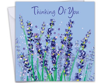 あなたを想うカード - ラベンダーの花柄 - お悔やみカード - お悔やみ