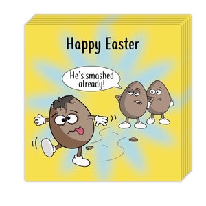 Lot de 6 cartes de Pâques amusantes - Oeufs cassés - Lot de 6 cartes de Pâques humoristiques - Lot de 6 cartes de Pâques - Joyeuses Pâques