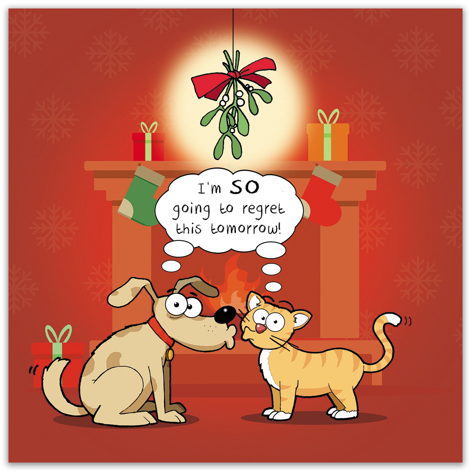Funny Christmas Card With Dog and Cat - Christmas Card From the Dog ...
