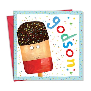 Peetzoon-verjaardagskaart voor jongens met schattig ijslolly-ontwerp - Verjaardagskaart voor Peetzoon - Peetzoon-kaart voor kinderen voor kinderen